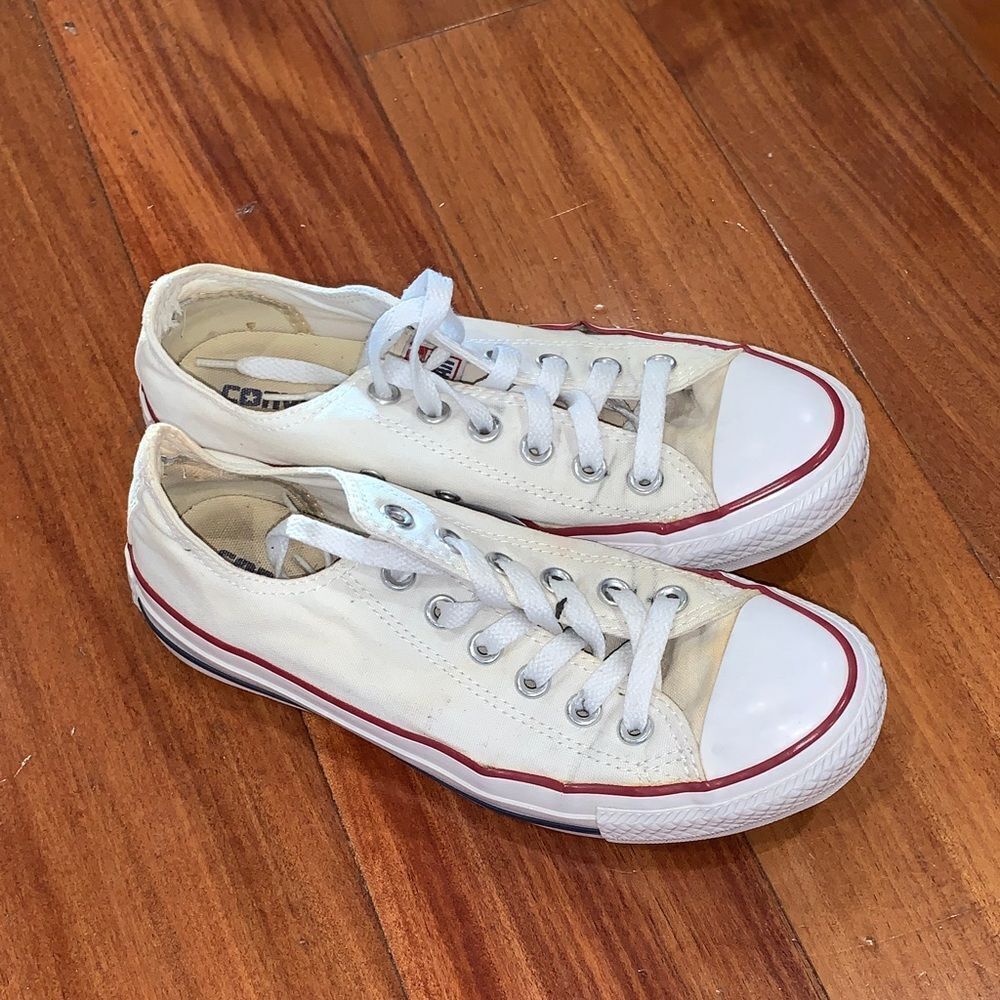 Converse White and Red Athletic Shoes chuck taylor size 5